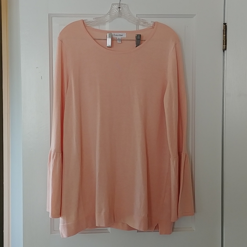 Calvin Klein Pale Pink Bell Sleeve Sweater NWOT